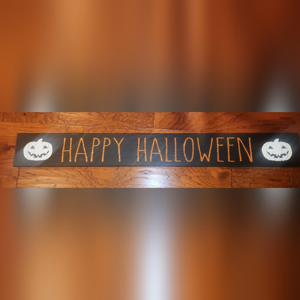 Happy Halloween Painted Wooden Over Door Sign